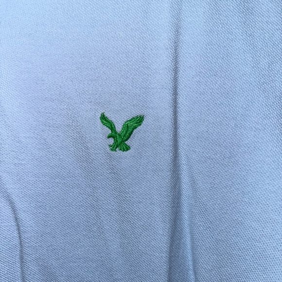 Men's American Eagle Outfitters Polo Shirt, M, Light Blue Green Logo - Picture 4 of 10